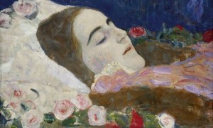 Ria Munk on her Deathbed, Gustav Klimt (1912), Oil on canvas